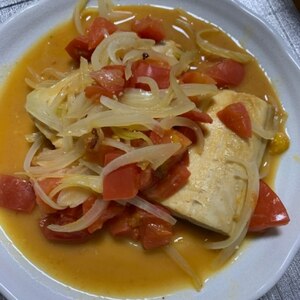 青魚をおいしく(^^)塩サバのトマト味噌煮♪